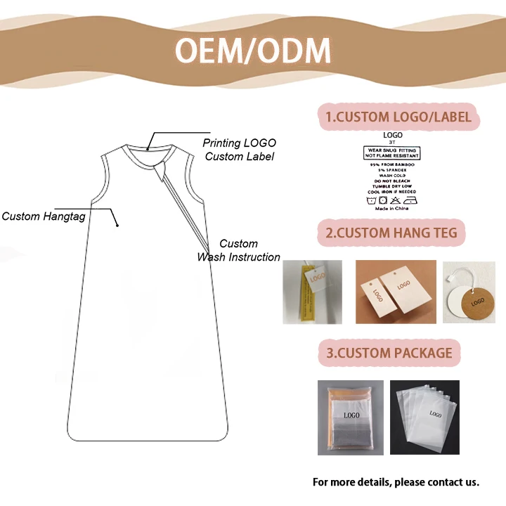 Easy to Wear Baby Sleeping Bag Sleeveless Solid 1.0 Tog 210GSM Bamboo Newborn Sleep Sack Toddler Sleep Bag With Shoulder Buttons - Image 2