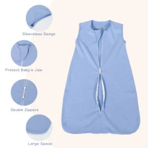100% Cotton Sleeping Bag for Babies, All Seasons Infant Sleep Sack Wearable Blanket with Zipper for Newborn Toddler