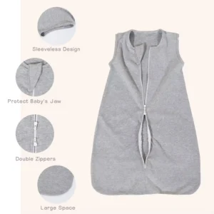 Premium 100% Cotton Sleeping Bag for Babies, All Seasons Infant Sleep Sack Wearable Blanket with Zipper for Newborn Toddler