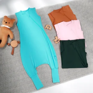 Customized Solid Bamboo Baby Sleeping Bag Sacks Wearable Sleeveless Newborn Bodysuit Nightwear Sleeper Baby Sleeping Bag