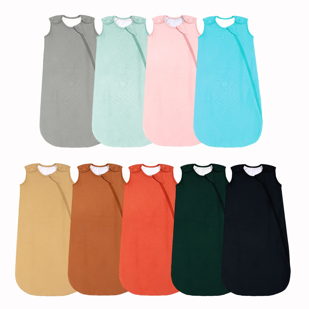 9 Color in Stock Solid Color 95% Bamboo 5% Spandex Baby Newborn Toddler Sleeping Sack Bags 1.0TOG Wearable Blanket for Baby - Image 4