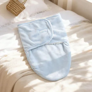 Winter Soft Fluffy Skin Friendly Flannel Baby Sleeping Bag 360 Degree Wrap Easy Use Velcro Cozy Safe Sleep Anti Startle Newborn