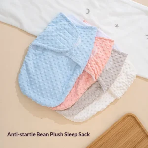 Safe Non Fluorescent Baby Swaddle Blanket Soft Dot Fleece Warm Sleeping Bag Breathable Comfortable for 0 6 Months Newborn